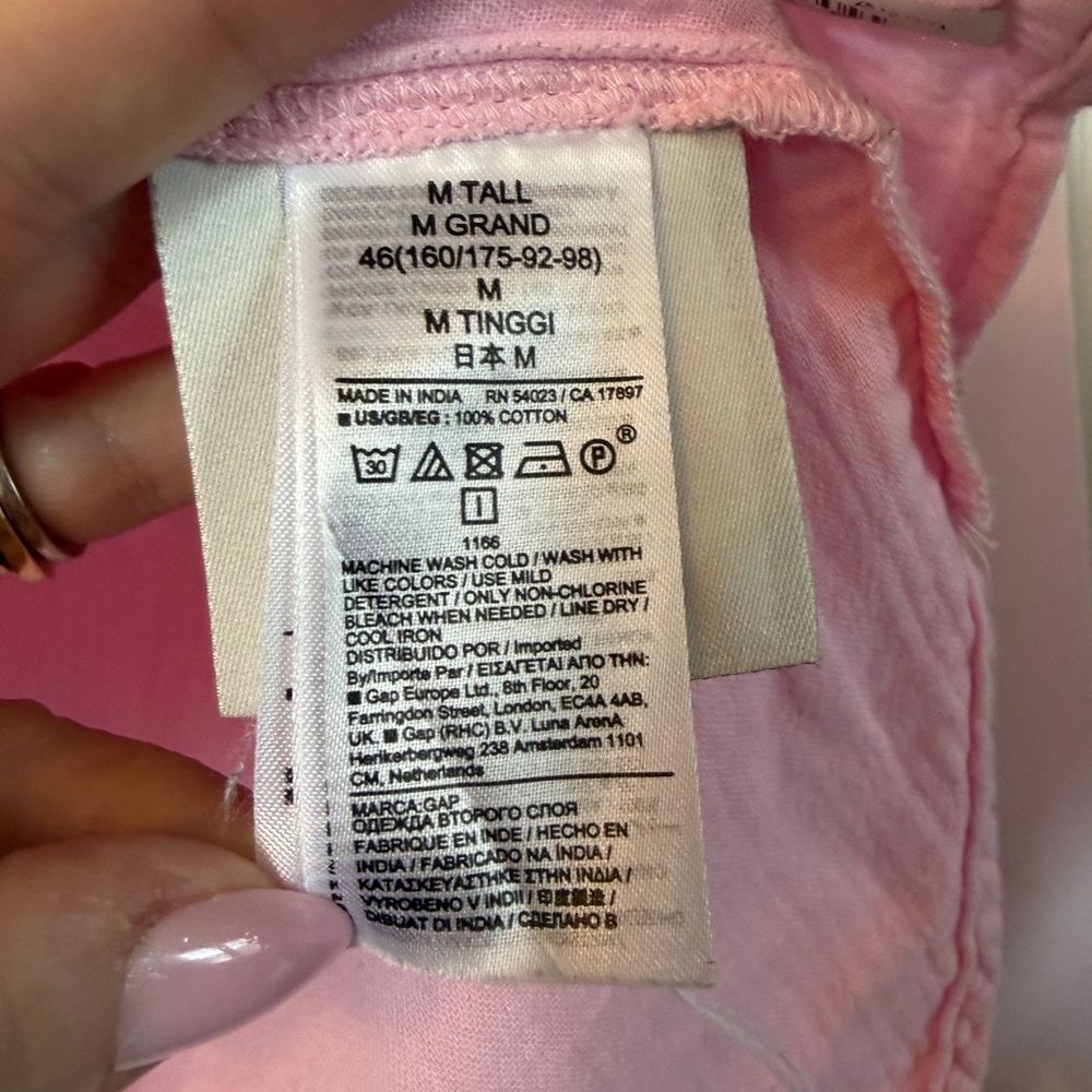 Gap women’s‎ long sleeve pink crinkle gauze blouse size medium tall - Picture 4 of 6